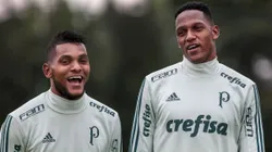 SP - Sao Paulo - 22/05/2017 - Treino do Palmeiras - Borja e Mina durante treino no CT Academia de Futebol.