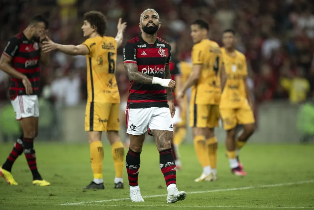 Gabigol jogando pelo Flamengo no Maracanã contra o Amazonas, pela Copa do Brasil, após retorno do efeito suspensivo. Foto: Jorge Rodrigues/AGIF