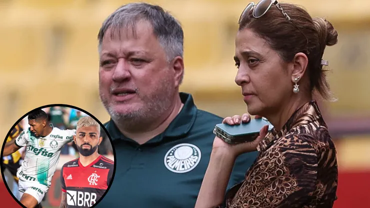Leila Pereira e a diretoria do Palmeiras não viram problema em atitude de Rony neste domingo - Fotos: Divulgação/Palmeiras e Divulgação/Flamengo