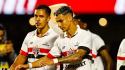 Atacante do Tricolor Paulista durante a comemoração do gol