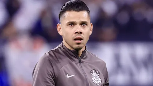 Ángel Romero durante aquecimento antes da partida entre Corinthians e Botafogo, na Neo Química Arena, pelo Campeonato Brasileiro, no dia 01/06/2024.