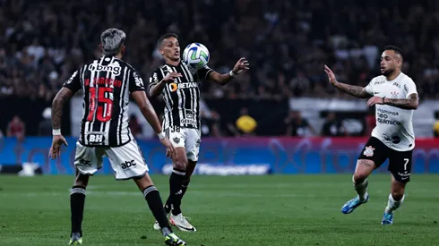 Pedrinho jogador do Atletico-MG durante partida contra o Corinthians. Foto: Fabio Giannelli/AGIF
