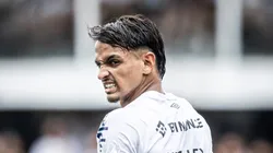 Patati durante a vitória contra o Brusque. Foto: Raul Baretta/ Santos FC.