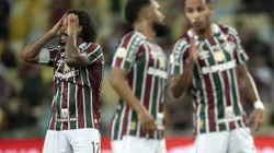 Jogadores do Fluminense contra o Vitória. Foto: Jorge Rodrigues/AGIF