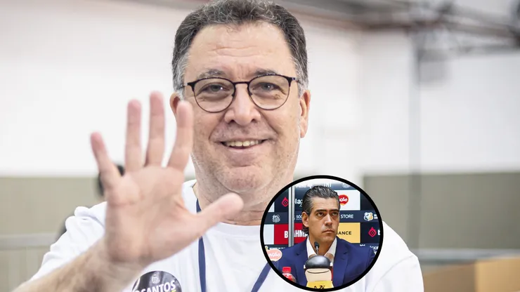 Paulo Bracks e Marcelo Teixeira vão decidir saída de Rodrigo Ferreira nos próximos dias no Peixe - Fotos: Divulgação/Santos FC