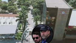 Membros da Gaviões da Fiel invadiram Parque São Jorge e quebraram vidros em busca do presidente Augusto Melo - Fotos: Divulgação e Ettore Chiereguini/AGIF