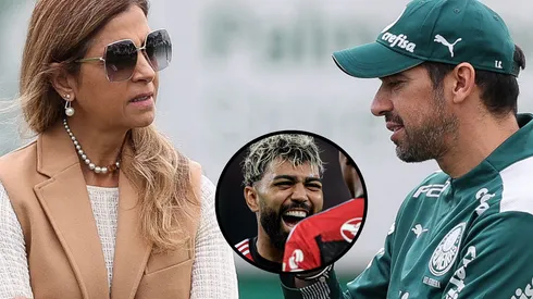 Abel Ferreira deu 'ok' para contratação de Gabigol, mas Leila é contra à vinda do atacante do Flamengo - Fotos: Thiago Ribeiro/AGIF e Cesar Greco/SEP