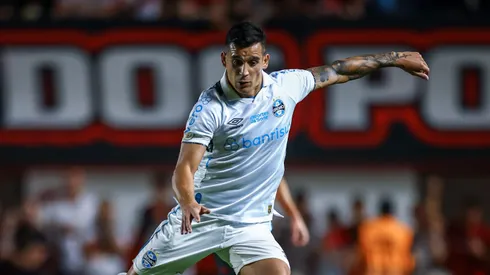 Cristaldo em ação na partida. Foto: Lucas Uebel/Grêmio FBPA