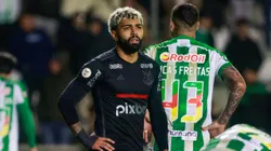 Gabriel jogador do Flamengo durante partida contra o Juventude no estadio Alfredo Jaconi pelo campeonato Brasileiro A 2024. Foto: Luiz Erbes/AGIF