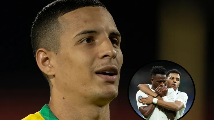 Guilherme Arana brincou sobre assédio a jogadores da Seleção como Rodrygo e Vinícius Júnior - Fotos: Lucas Figueiredo e Getty Images