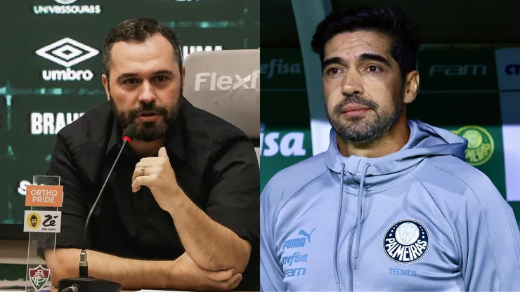Mário Bittencourt concede entrevista coletiva e fala sobre Abel Ferreira. Foto Mário: Lucar Merçon / Fluminense Foto Abel Ferreira: Marcello Zambrana/AGIF
