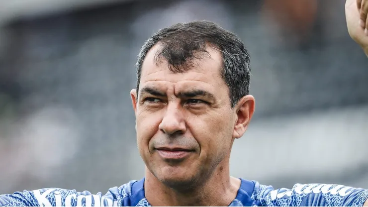 Fábio Carille antes de partida da Série B. Atacante do Vitória não vai jogar no Peixe.