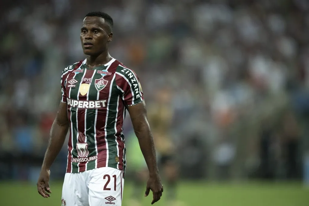 Jhon Arias jogador do Fluminense durante partida contra o Colo-Colo no Estádio Maracanã pela Copa Libertadores 2024. Foto: Jorge Rodrigues/AGIF