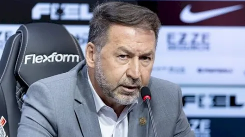 Augusto Melo se mostrou revoltado em protesto organizado pela Gaviões da Fiel, na última sexta-feira (21). Foto: Rodrigo Coca/Agência Corinthians