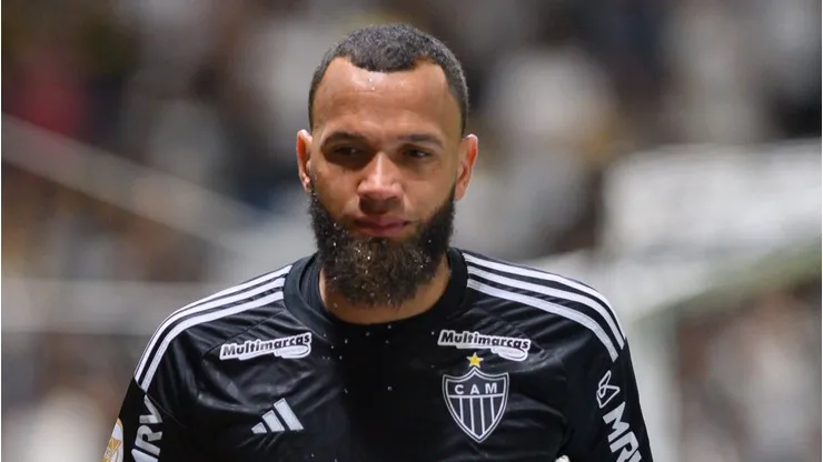 Everson, goleiro do Atlético-MG, durante partida contra o Cuiabá no estádio Arena MRV pelo Brasileirão Série A 2023. Foto: Alessandra Torres/AGIF