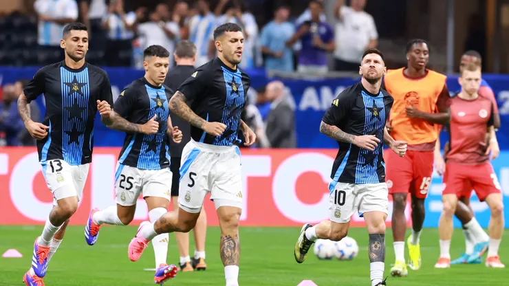 Argentina e Canadá no aquecimento (Foto: Hector Vivas/Getty Images)