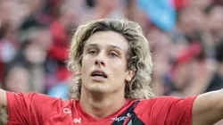 Canobbio comemora gol durante partida contra o Internacional. Atacante não vai jogar no Verdão.