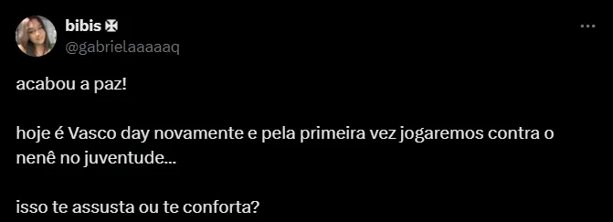 Torcedora do Vasco. Foto: Reprodução/ Twitter