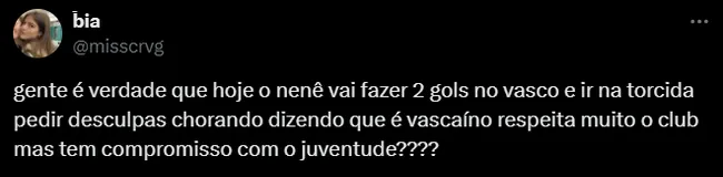 Torcedora do Vasco. Foto: Reprodução/ Twitter