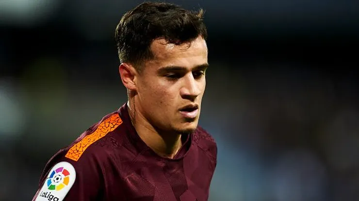 Philippe Coutinho durante partida entre Malaga e Barcelona, no Estádio La Rosaleda, pela La Liga, no dia 10/03/2018. Foto: Aitor Alcalde/Getty Images