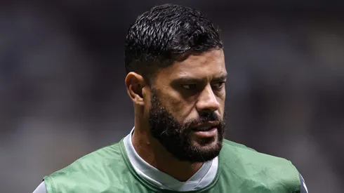 Hulk, jogador do Atlético-MG, durante aquecimento antes da partida contra o Rosario Central no estádio Arena MRV pela Copa Libertadores 2024. Foto: Gilson Lobo/AGIF