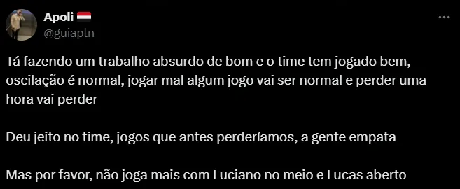 Torcedor do São Paulo. Foto: Reprodução/ Twitter