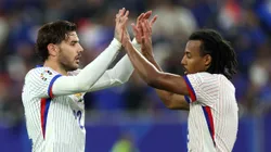 Jogadores da França comemoram vitória na Eurocopa 2024. (Foto de Kevin C. Cox/Getty Images)