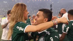 Leila Pereira e Dudu no Palmeiras; Atacante está vendido ao Cruzeiro - Foto: Cesar Greco/Palmeiras