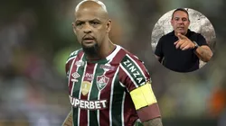 Cacau Cotta, diretor do Flamengo, fez duras críticas para Felipe Melo, do Fluminense - Foto: Jorge Rodrigues/AGIF e Reprodução