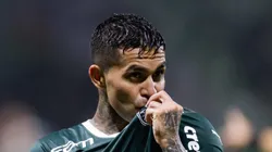 Dudu comemorando gol com a camisa do Palestra. Foto: Alexandre Schneider/Getty Images