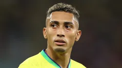 Raphinha em jogo da Seleção Brasileira pela Copa do Mundo de 2022 (Foto: Catherine Ivill/Getty Images)