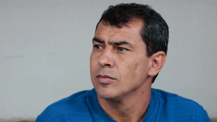 Fábio Carille, técnico do Santos, quando comandava o Corinthians durante partida contra o Ponte Preta no estádio Arena Corinthians pelo Campeonato Paulista 2019. Foto: Marcello Zambrana/AGIF