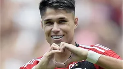 Foto: Alexandre Loureiro/AGIF - Luiz Araújo marcou os dois gols do Flamengo na vitória sobre o Grêmio por 2 a 1 nesta quinta-feira (13)
