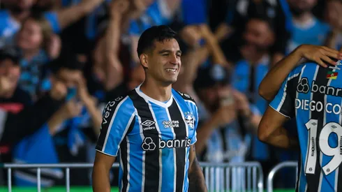 Cristaldo em fase goleadora. Foto: Lucas Uebel/ Grêmio/ Flickr