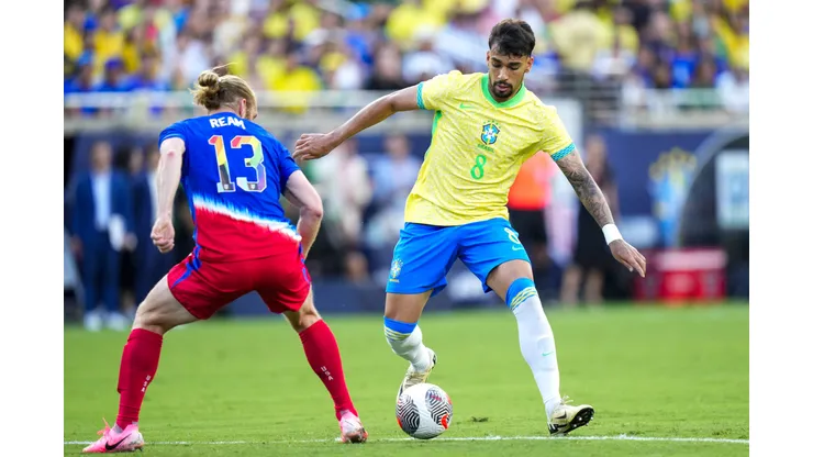 Paqueta pela Seleção Brasileira contra os Estados Unidos. Foto: Rich Storry/Getty Images)