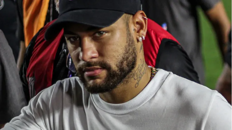 Neymar durante partida entre Santos e Corinthians, na Vila Belmiro, pelo Campeonato Paulista, no dia 07/02/2024.
