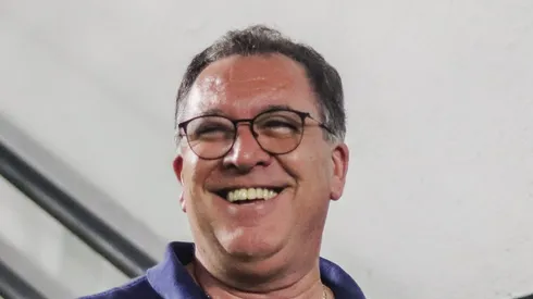 Marcelo Teixeira após a partida contra o Guarani. Presidente pode fazer mudanças no Peixe.