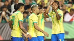 Jogadores do Brasil comemoram gol em amistoso contra o México. Foto: Omar Vega/Getty Images.