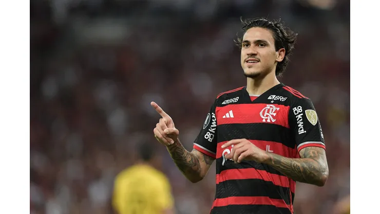 Pedro jogador do Flamengo durante partida contra o Millonarios. Foto: Thiago Ribeiro/AGIF