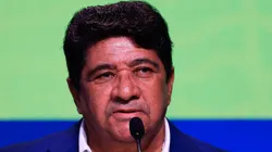 Ednaldo Rodrigues em coletiva de imprensa da apresentação de Dorival Júnior. (Foto: Buda Mendes/Getty Images)