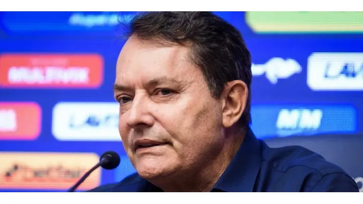 Foto: Gustavo Aleixo/Cruzeiro - Pedro Lourenço durante coletiva no Cruzeiro