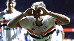 Calleri jogador do Sao Paulo comemora seu gol durante partida contra o Cruzeiro no estadio Morumbi pelo campeonato Brasileiro A 2024. Foto: Marcello Zambrana/AGIF