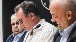 SP - SANTOS - 05/03/2024 - COLETIVA, MARCELO TEIXEIRA - Marcelo Teixeira presidente do Santos durante coletiva de imprensa realizada na Vila Belmiro.