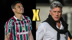 Thiago Silva e Renato Gaúcho se reencontrarão nos gramados. Foto Thiago Silva: Marcelo Gonçalves / Fluminense. Foto Renato Gaúcho: Robson Mafra/AGIF