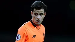 Philippe Coutinho durante partida entre Arsenal e Liverpool, no Emirates Stadium, em Londres, pela Premier League, no dia 22/12/2017. Foto: Catherine Ivill/Getty Images