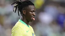 Vinicius Júnior durante amistoso entre Brasil e México, no Estádio Kyle Field, no Texas, nos Estados Unidos, no dia 08/06/2024. Foto: Omar Vega/Getty Images