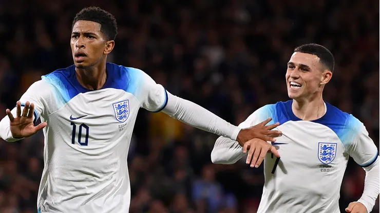 Foden e Bellingham em partida da Inglaterra (Foto: Stu Forster/Getty Images)