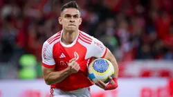 Borre jogador do Internacional comemora seu gol durante partida contra o Atletico-GO no estadio Beira-Rio pelo campeonato Brasileiro A 2024. Foto: Maxi Franzoi/AGIF