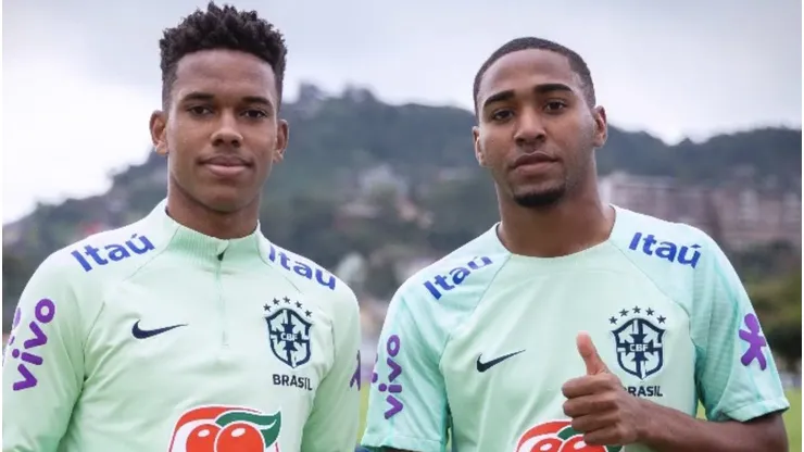 Estêvão e Lorran em preparação com a Seleção Brasileira Sub-20. Foto: rede social / @lorranlucas10
