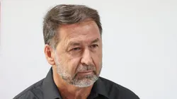 Augusto Melo, presidente do Corinthians, durante apresentação de Diego Palacios, no no CT Joaquim Grava, no dia 10/01/2024.